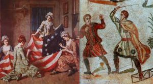 Collage of Betsy Ross and Slaves