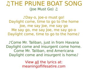 Prune Boat Song (Joe Must Go)