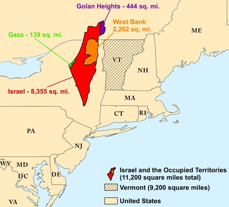Size of Israel vs. Vermont